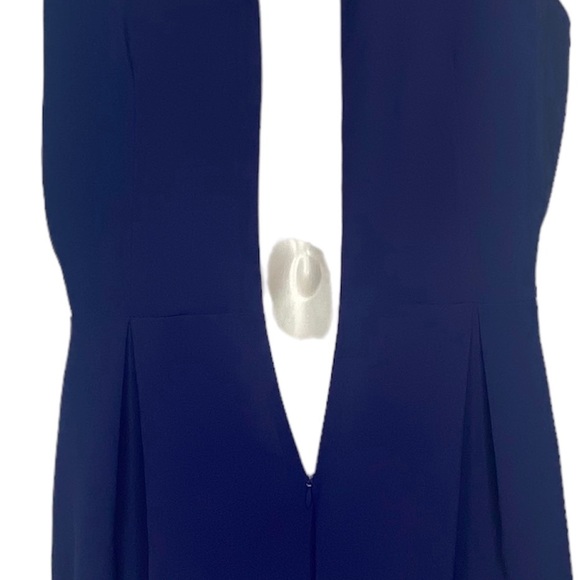 Design Lab Women’s 1 Piece Shorts Jumpsuit Romper L Navy Blue Sleeveless V-Neck - Picture 10 of 14